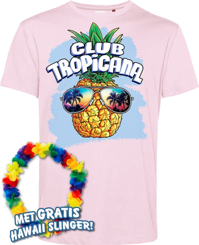 T-shirt Pineapple Head | Toppers in Concert 2024 | Club Tropicana | Hawaii Shirt | Ibiza Kleding | Lichtroze | maat XS
