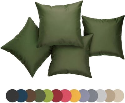 Tuinstoel Kussen - Zitkussen Rugkussen - Buiten Comfort - Waterdichte Stof - 40x40 cm Set - Donkergroen