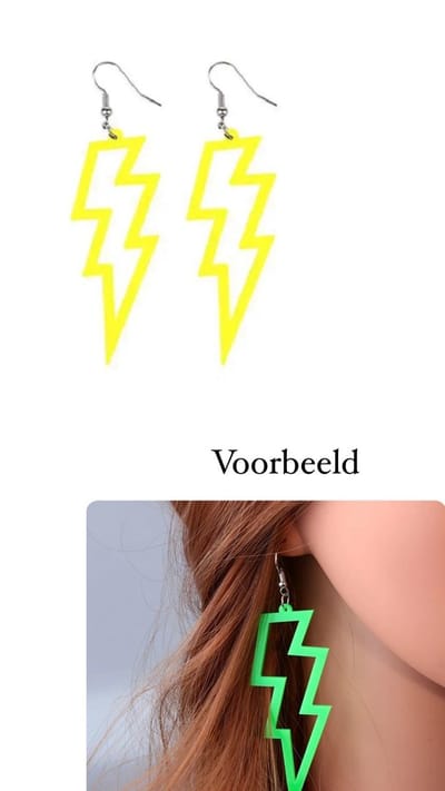 Akyol - Oorbellen gele bliksemschicht -neon geel - oorbel - Cadeau-uitgaan - festival - bohemian - neon gele oorbellen - leuke gele oorbellen - Sieraad - bliksem neon oorbellen - foute feest - foute party - carnaval - hangoorbel - geel oorbel - dame
