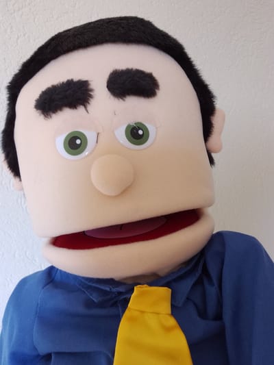 Sillypuppets - Handpop George 63 cm - Handpoppen - Buikspreekpop - Poppentheater - Puppet