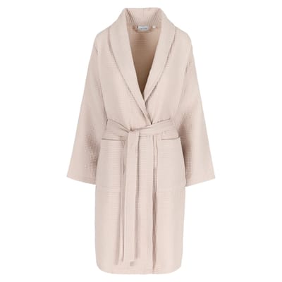 Casilin - Badjas voor Dames en Heren - Maat L - Sauna Wafelbadjas Voor Volwassen - Met riem - Katoen - Absorberend - Wasmachinebestendig - Roze