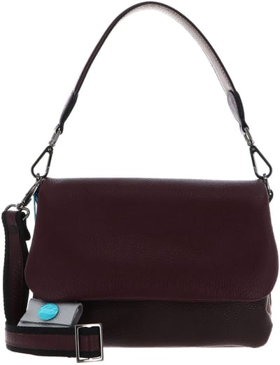 Gabs Leren schoudertas Angelica TG Multi Flat Bag Chianti + Burgundy + Balsamico rood