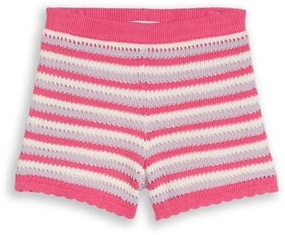 Tom Tailor - Korte broek met streepmotief - Maat 110 - pink lilac stripe design