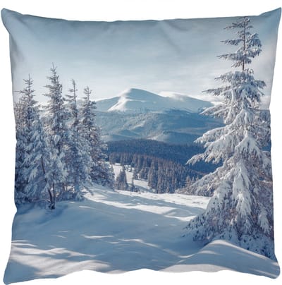 Sierkussens - Kussentjes Woonkamer - 50x50 cm - Winterlandschap - Natuur - Berg - Bomen - Sneeuw