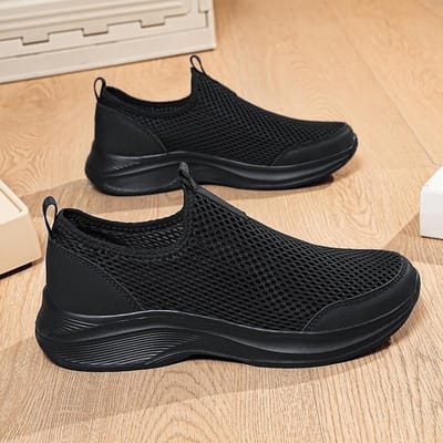 Zomer Buitensportschoenen voor Heren Grote Maat Mesh Ademend Lichtgewicht Comfortabele Tennisschoenen Nieuwe Hardloopschoenen voor Man 39 zwart