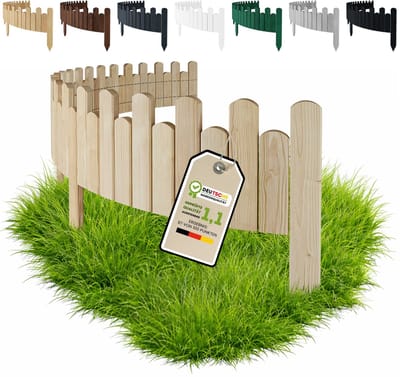 Floranica flexibele borderrand 15 x 200 cm Onbehandeld - gazonrand houten bloembedrand rolboord voor de tuin