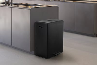 Umuzi Cleaning Dubbele Prullenbak - 60L - Pedaalemmer - Soft Close - 53x38x66 - Mat Zwart