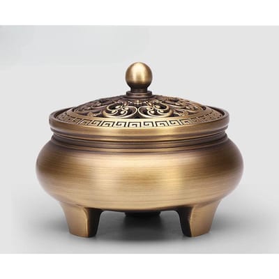 Pure Koperen Tripodia Stijl Wierookbrander Huis/Tempelhal/studeerkamer/Theekamer/kantoor Theeceremonie Decoratie Boeddha Aanbidding Wierookvat