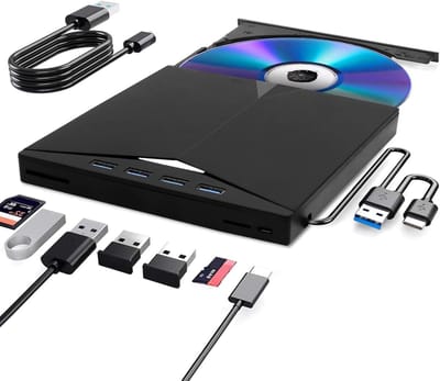 Externe Blu-Ray Speler - Draagbare DVD Brander - Films Kijken - 7-in-1 Functie - Niet gespecificeerd - Zwart
