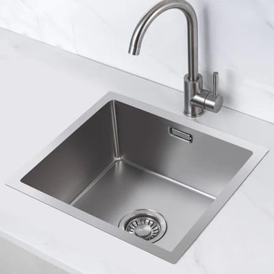 Nurion Spoelbak RVS 44,5 x 34,5 – Spoelbak Keuken - Spoelbakken Keuken – Wasbak Keuken - zonder Kraangat