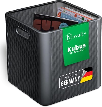 Novaliv Box 30x30x30 cm kunststof boxen voor Kallax plank manden 30x30 opbergdoos plank als kast dozen ideaal als dozen voor Kallax plank vouwdozen 30x30x30 cm vouwdoos 30x30 als Kallax box