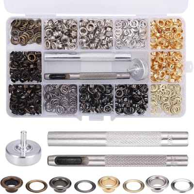 Dailygoods- Oogjesponsset 400/5 mm - Doorvoertules - Doorvoer tules rubber - Metalen gereedschapset - Ponsgereedschap - Duurzaam koper