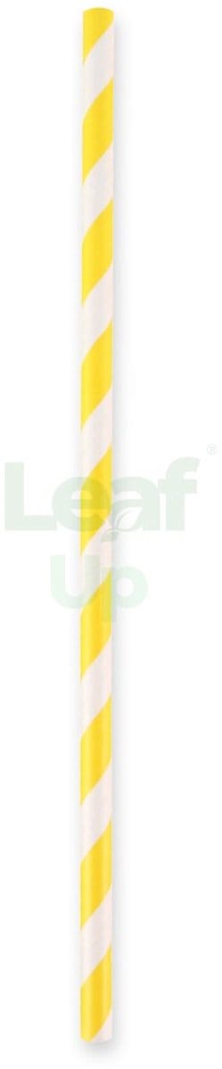 LeafUp® Papieren Rietjes – Geel/Wit Gestreept – 100 Stuks – 19,5 cm