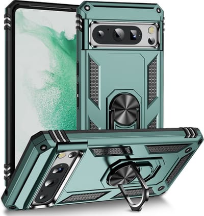 Coverup Hoesje - Geschikt voor Google Pixel 8 Pro Hoesje - Coverup Ring Kickstand Back Cover - Groen