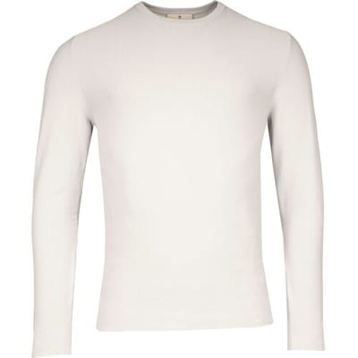Thomas Maine Trui Crew Neck Piqué Structure Knit Garment Dye Licht Grijs / male