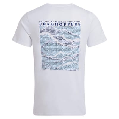 Craghoppers Heren Lucent II Mountain rugprint T-shirt met korte mouwen (Wit)