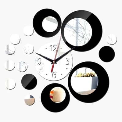 SolidKeus - DIY Wandklok met Spiegel en Modern Design voor Thuis