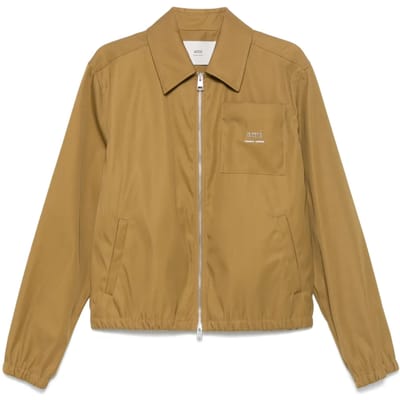 Bomberjack van twill met logo-opdruk