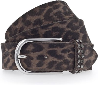 b.belt riem Leora Swk Ledergürtel W100 Mid Brown / Darkbrown Multi bruine veelkleurig