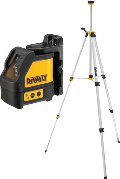 DeWalt DW088KTRI zelfnivellerende kruis lijnlaser in koffer (DW088K) & statief in tas (DE0881T) - Rood - 5m