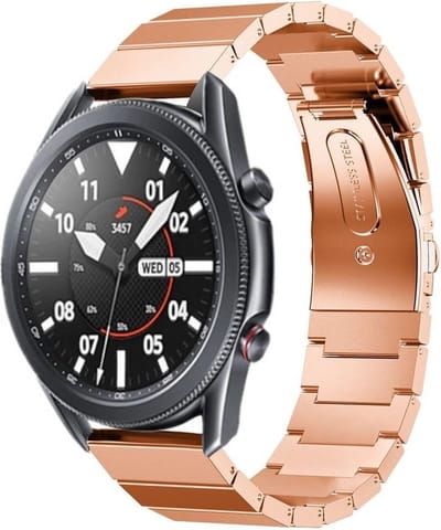 Strap-it Luxe metalen bandje - geschikt voor Samsung Galaxy Watch 3 45mm / Galaxy Watch 1 46mm / Gear S3 Classic & Frontier - rosé goud