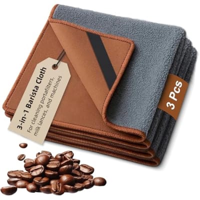 PromoHome 3 Delige Barista Doekjesset 30x30 cm – Microvezeldoekjes Dubbelzijdig voor Portafilter en Koffiemachine Reiniging – Zeer Absorberend