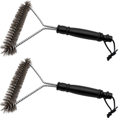 Purepeak BBQ Borstel Set 2 Stuks - Grillborstel - 31 cm - Staalborstel - BBQ Gereedschap - BBQ Accesoires - RVS