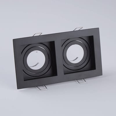 Searchlight Inbouwlamp Grid Two, 2-lamps, zwart, 18,5x10cm, aluminium, GU10