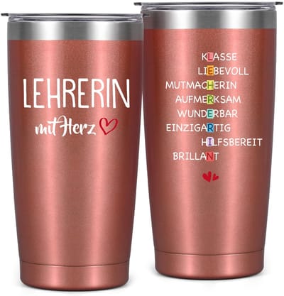 Dailygoods- Thermobeker 600ml - Afscheidsgeschenk - Lerares - Cadeau - Hart - Duurzaam - Beker