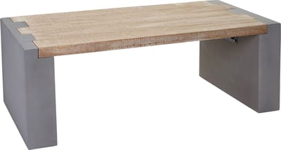 Salontafel MCW-A15, woonkamertafel, betonlook dennenhout rustiek massief MVG-gecertificeerd 46x122x60cm