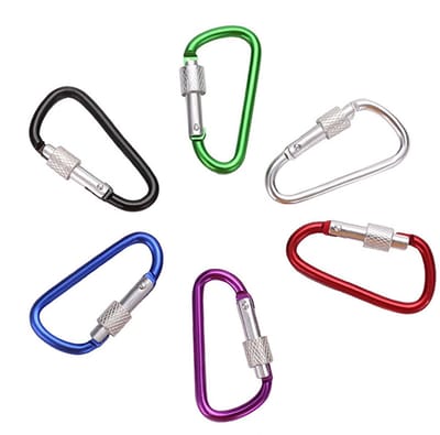 Dailygoods- Karabijnhaak Lichtgewicht - Mini Karabijnhaak Sleutelhanger - D-ring Karabijnhaak - Multicolor - 6 Kleuren - Duurzaam Design - Klimhaak