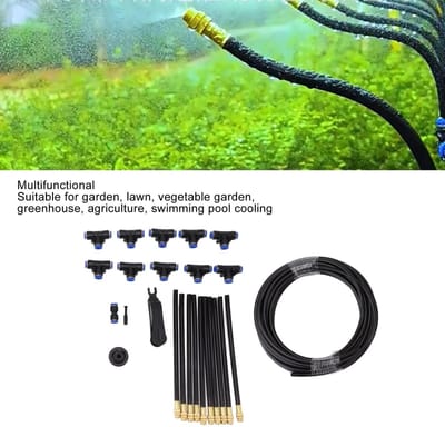 Dailygoods- Irrigatieset 10 m - 360 Graden Verstelbaar Mondstuk - Tuinsproeier - Sproeikop - Eenvoudige Installatie - Complete Accessoires