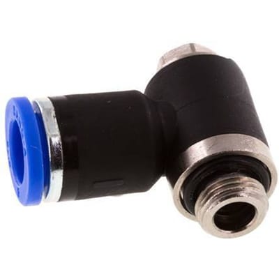 8mm x G1/8'' 90 graden L-vorm Messing/PA 66 Insteekfitting Buitendraad Draaibaar NBR [2 Stuks]