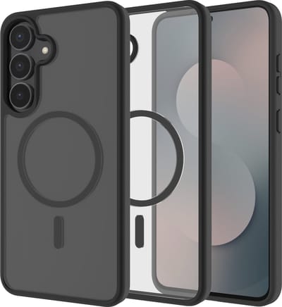 Cazy hoesje geschikt voor Samsung Galaxy S25 FE Hoesje geschikt voor MagSafe - Military Grade Backcover - Zwart