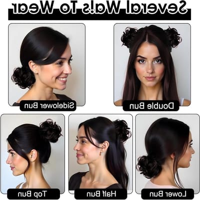 Grote Haar Scrunchie van Echt Haar met Elastische Band voor Messy Bun en Krullend Haar - Bruin Haaraccessoire voor Updos en Haarextensions