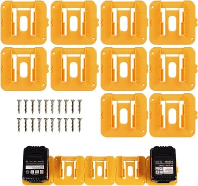 Batterij Houders - Dock Beugels - Gereedschap Organiseren - Stevig ABS Plastic - 10 Stuks - Zwart