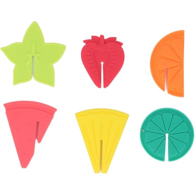 6 marqueurs de verre à vin en silicone motif fruit inoffensifs réutilisables étiquettes pour verre à boisson pour bar fête