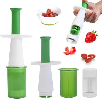 2pcs Fruit Tomato Peeler - Cherry Cutter - Portable Tomato Cutter - Fruit Cutter - Creatieve Snijgereedschappen voor Salades - Keuken Gadgets voor Kinderen en Feesten