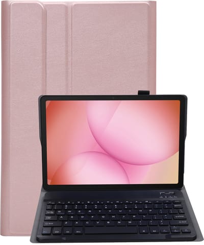Hoes - Geschikt voor Samsung Galaxy Tab A11 Plus - Keyboard Book Cover - Toetsenbord Case - Hoesje - Rosé goud
