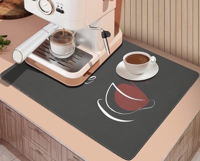 Afdruipmat, servies, 50 x 40 cm, antislip onderlegger, koffiemachine, siliconen afdruipmat, gootsteen, barmat, super absorberende afdruipmat voor de keuken, restaurant, bar, café (handbeschilderd)