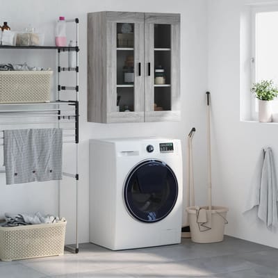 vidaXL - Bovenkast - 69,5x34x90 - cm - grijs - sonoma - eikenkleurig