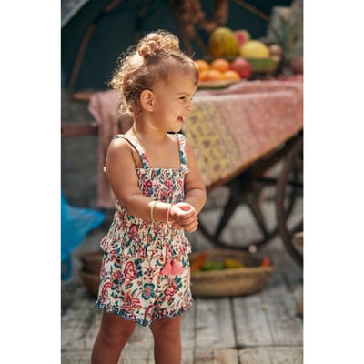 Louise Misha Top Malika Cream Indian Flowers Size: 12M | Outlet | Unisex | Groen