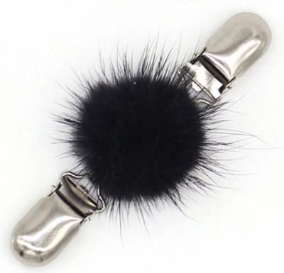 Fako Bijoux® - Vestsluiting - Vestclip - Sjaalspeld - Vestklem - Bontje - Zwart
