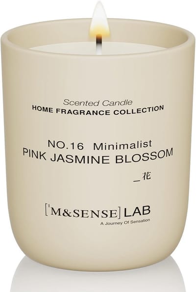 Natural Soy Candle | Pink Jasmine Blossom | 150ml | Minimalist Scented Candle for Relaxation, Gift, Home Decor | for Bedroom, Office, Party Large
