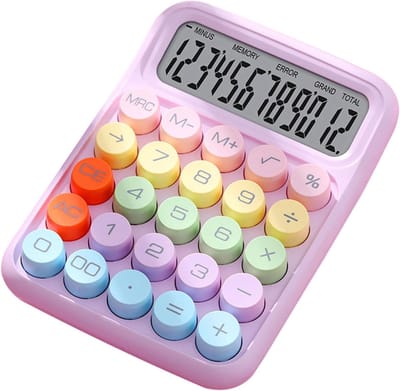 Rekenmachine Toetsenbord - Desktop Calculator - Kantoor Werk - Mechanische Toetsen - 18 x 13 x 4 cm - Kleurrijk