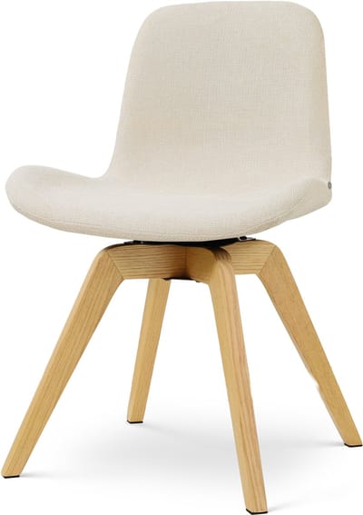 Nolon Noor-Fé draaibare Eetkamerstoel cottonbeige - houten onderstel - comfortabel - scandinavisch - stoffen zitting