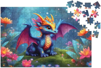 Milliwood - GA578 Houten Puzzel M Draak | 3D Puzzels bouwpakket | Hobby Speelgoed voor kinderen & volwassenen | Wanddecoratie Woonkamer | 150 stukjes 34x22.5cm | In luxe geschenkdoos