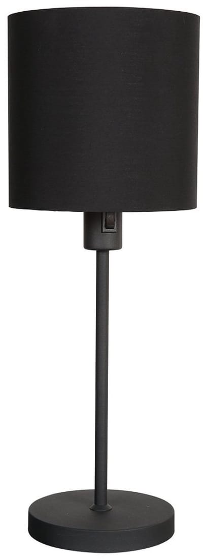 Tafellamp Noor 1563ZW - Zwart met Goud - E27 fitting - Metaal en Textiel - 55,5 cm Hoog - Trendy Stijl - Mexlite
