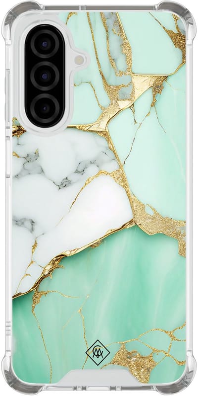 Casimoda® hoesje - Geschikt voor Samsung Galaxy A26 - Marmer Mintgroen - Shockproof case - Extra sterk - TPU/polycarbonaat - Mint, Transparant