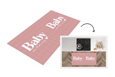 Keukenloper - Loper keuken - Spreuken - Baby on the way - Quotes - Baby - 120x60 cm - Keukenloper vinyl